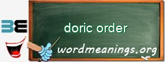 WordMeaning blackboard for doric order